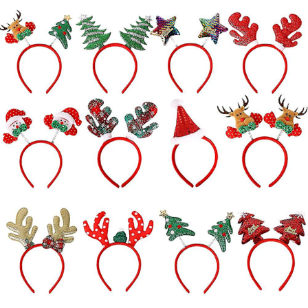 4/12 stk. Julehovedbånd, søde julehatte til toppen, sjov og festlig til årlige jule- og sæsontemaer, julefest, julemiddag a 4pcs