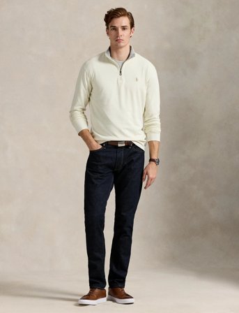 Polo Ralph Lauren Luxury Jersey Quarter-Zip Pullover - White - XL