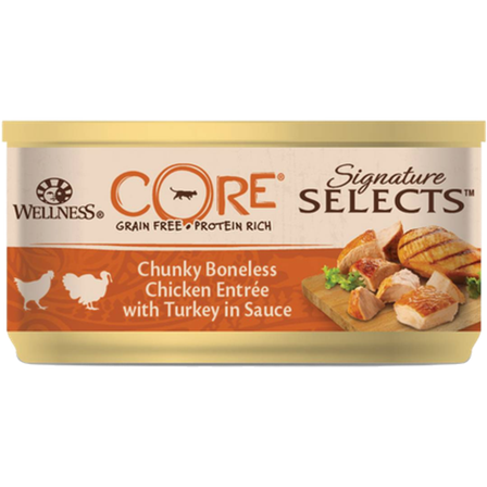 CORE Petfood - Cat Adult Signature Selects Chunky Chicken & Turkey in Sauce Wet 79 g - Katt - Kattefôr & kattemat - Våtfôr og våtmat - ZOO.no