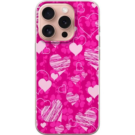 Kompatibel Mobilcover til Apple Apple iPhone 16 Pro PopHjerteMønster