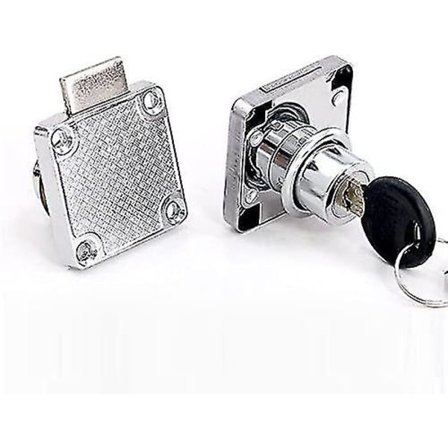 Set med 2 Kamlås i Zink-Legering, Gyllene Kvadrater för Möbler, Lådor