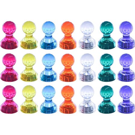 21 kjøleskapsmagneter, sterke magnetiske trykknapper for kjøleskap i forskjellige farger, whiteboard-tavle