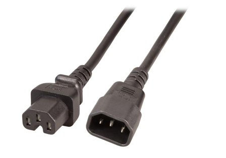 OEM Netzkabel 230V Kaltgeräte IEC-C14(Stecker)/Warmgeräte IEC-C15(Buchse), 2m,