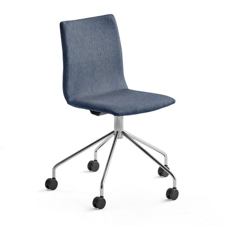 Conference chair OTTAWA, wheels, silver grey fabric, grey