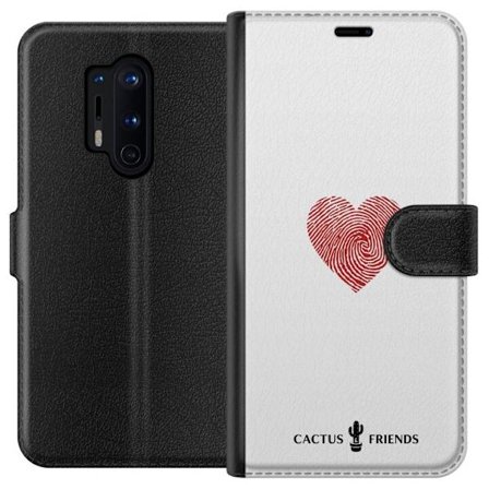 Kompatibelt Lommeboketui til OnePlus OnePlus 8 Pro Cactus and Friends - Fingerprint Love