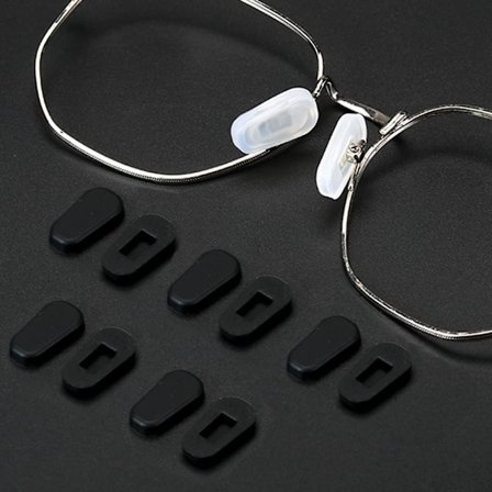 18 Par Næsepudebeskyttere til Briller, Skridsikre Næsepuder til Briller Silikone Udskiftning til Briller og Solbriller med Skruer, Ultra Blød (Stor, 