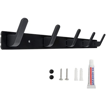 Seinäteline takkeille Seinäteline 5 koukkulla eteiseen ja kylpyhuoneeseen