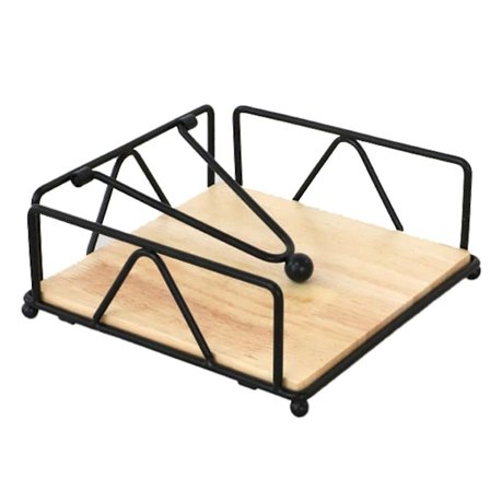 Servietholder i massivt træ til hjemmet, servietbeholder i guldmetal til hotel- og restaurantdekoration, B