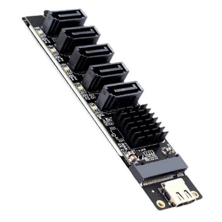 Adapterkort TYPE-C till SATA till 5-Port SATA3 6Gbps USB10G Expansionsadapterkort JM575+JMS580[D]