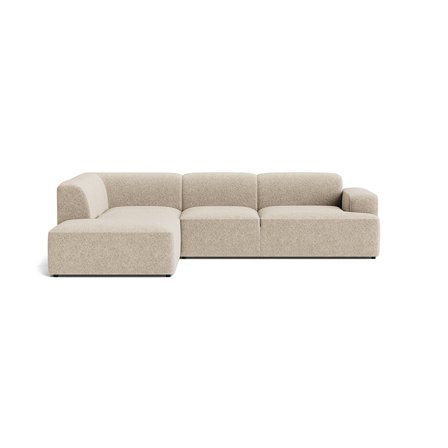 Madrid Hjørnesofa, Venstrevendt, Anthology Beige - 297x219x75cm - Klassisk Flyder Sofa med Bred Chaiselong & Dybt Sæde - Perfekt til Afslapning