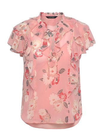 Lauren Ralph Lauren | Floral Ruffle-Trim Georgette Blouse | M