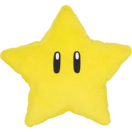 Super Mario All-Stars Series Super Star 6-tums Plysch, Gul