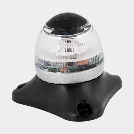 Luz de âncora para montagem superior Osculati Sphera II, 1.2 W, 12 - 24 V, 360°, plástico preto, 82 x 65 mm, branca, para embarcações <20 metros + 