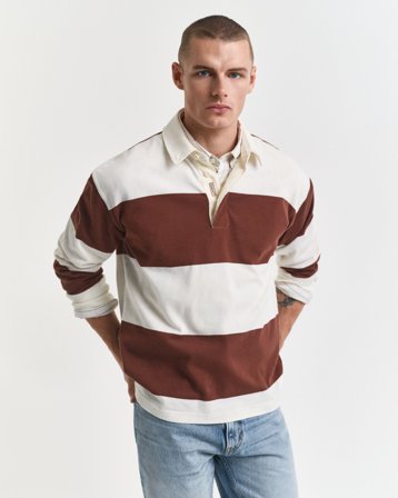 GANT Herren Heavy Rugger mit Blockstreifen (XL) Braun