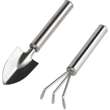Trädgårdsredskap set, set med 2 rostfria handtag trädgårdshandverktyg Mini trädgård kratta spade spade