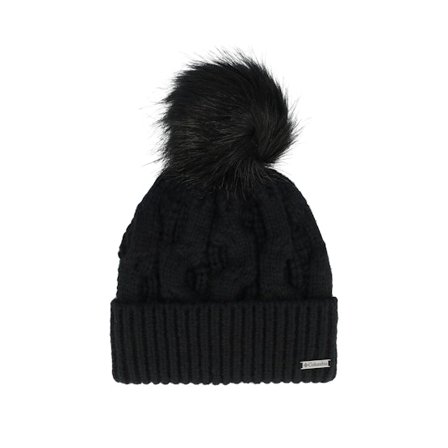 Columbia - Schwarz Pom Mütze - Boundless Days Cable Knit Beanie Black Pom @ Hatstore