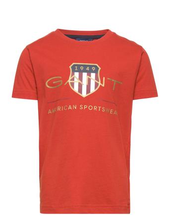 Archive Shield Ss T-Shirt T-shirt Rød GANT