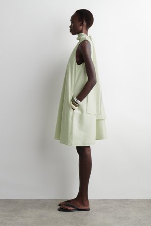 COS Women's Fluid Halterneck Mini Dress in Green