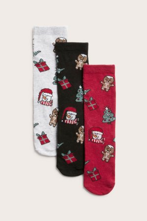 Kappahl | Bożonarodzeniowe skarpetki 3-pak | Czerwony
