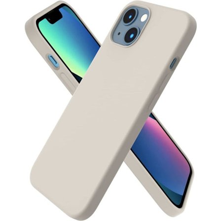iPhone 13 Cover, Flydende Silikone Cover til 6,1 tommer iPhone 13, Ultratyndt Cover, Fuld Dækning Stødsikkert Beskyttende Blødt Cover Grå_qcx