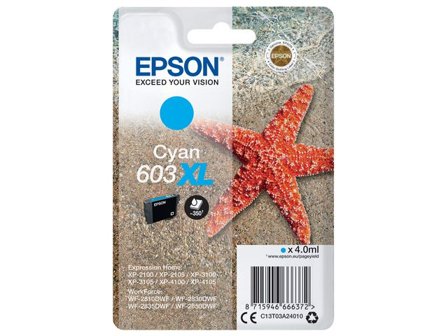 Epson Originalbläckpatron 603 XL C13T03A24010, cyan - Lyreco - Toner och bläck - Bläckpatroner - Bläckpatroner Epson