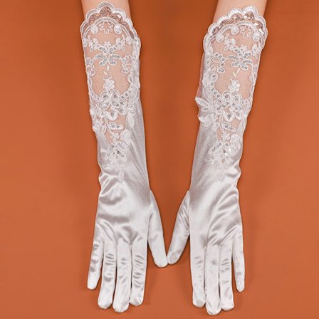 2 stk./1 par brudepige bryllup handsker blonde paillet mesh blomsterhandsker opera mode fest brudekjole lange handsker