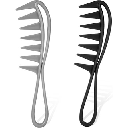 2 brede tandede kamme, stor teksturkam, bredtandet