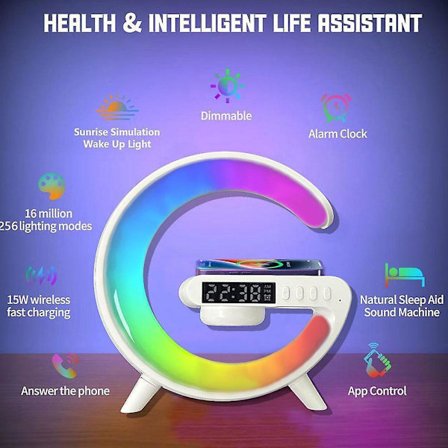 Älykäs LED-lamppu Bluetooth-kaiuttimet Langaton laturi Tunnelmalamput [DB]