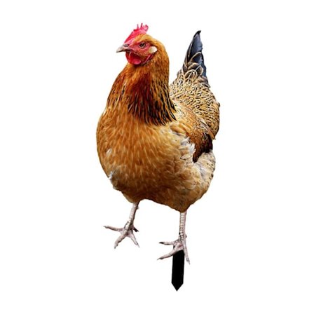 Kana-patsas puutarhatolppa eläinveistos metallinen nurmikkomerkki kanafiguri maahan upotettava, piha taide polun lattian koristeluun