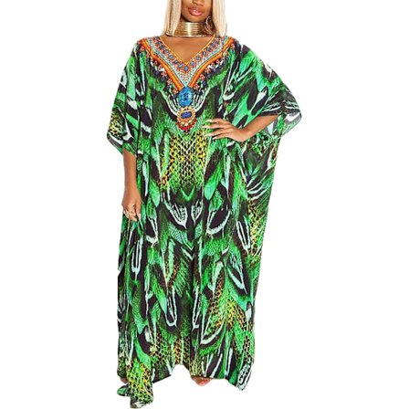 Strandkjole for kvinner, kaftan-kjole, badetøydekke