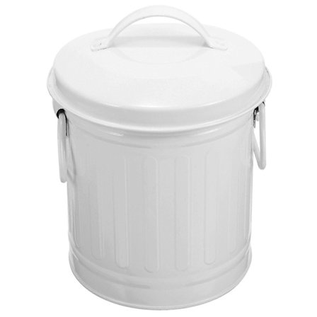 Bord Søppelbøtte Metall Søppelkasse Bord Avfallsbeholder Med Lokk Liten Blomsterpotte (FMY)