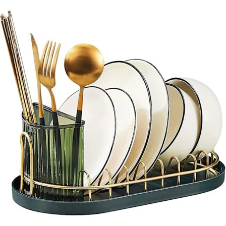 Pieni astiankuivausteline, irrotettava ruostumattomasta teräksestä valmistettu astiankuivausteline, hengittävä viemäri, aterinten pidike 