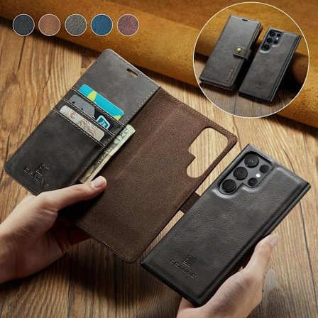 (For Samsung Galaxy S21) DG.MING Lærmobildeksel - Avtakbar magn