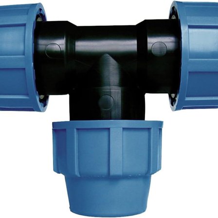 T-stykke til PE-rør, 25 mm, polypropylen, til koldt vand KLB