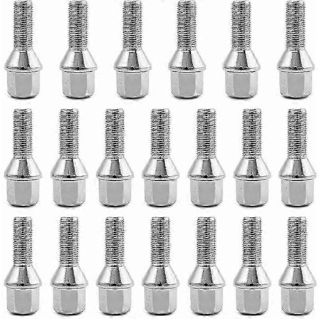 Hjulbolter, hjulbolt, M12 X 1.25, 28 mm skaft, 60° koniske bolter, pakke med 20