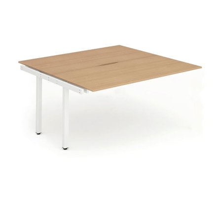 Bench desk EVOLVE, 2 person extension, 1600x1600 mm, beech-white