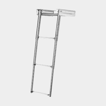 Kassettenleiter, Edelstahl, 3 Stufen, 86 cm ausgeklappt, 30 x 29.5 x 6.6 cm - Boot