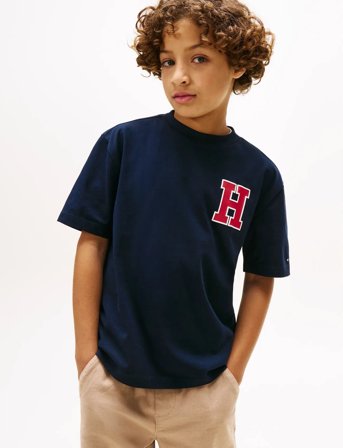 Tommy Hilfiger Varsity Front Back Print Tee Ss - Navy - 164