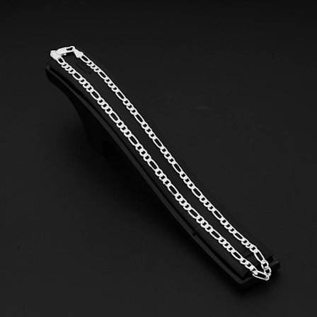 1 st New Fashion Solid Silvery 4 mm Chain Herrhalsband 16-30 tum