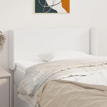 Vidaxl Huvudgavel Med Kanter Vit 103x16x78/88 Cm Konstläder Vit