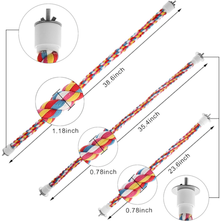 36" Lintupuu k ysiperkka joustava lelu papukaijoille (1 pakkaus) Multicolor 36 inches"