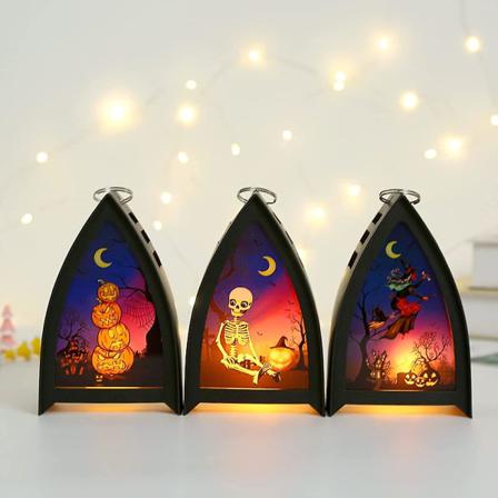 3st Halloween Lykta, Triangel Skräck Atmosfär Bärbar Led