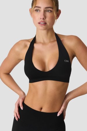 Define Seamless Halter Sports Bra Black