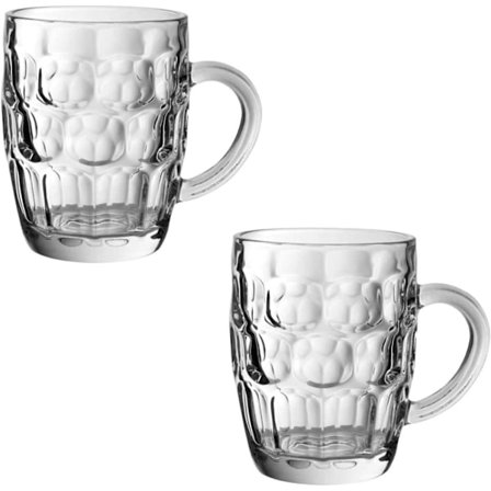 Sett med 2 | Også kjent som Dimpled Beer Tankard, Britannia Pint Mug, Beer Stein, Ølkrus