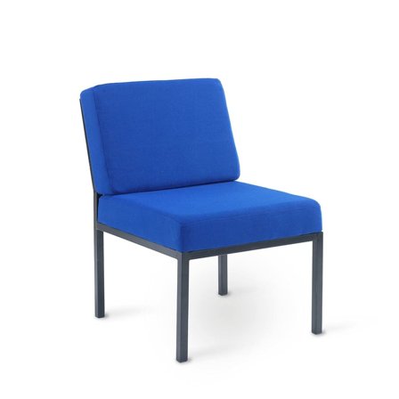 Waiting room chair RUBIC, blue fabric, black