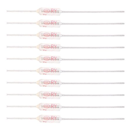 10 stk. Metal Shell Termosikring Afbryder 250VAC 10A Temperatur Sikring TF 72-250°C227°C