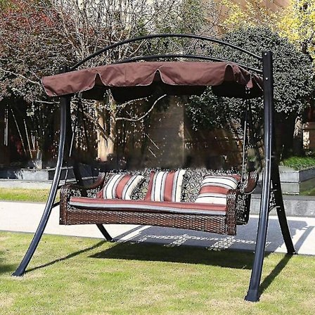 Dyfrio Utomhusgunga Tak, Vattentätt Gunga Tak Ersättning 2-Sits, Trädgårdssolskydd Patio Gunga Skyddsfodral, Stolar Hängmatta Skydd (142cm 120cm 18