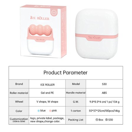 Ice Roller Skin Cooling Ansiktsrulle Wavy Skin Massager Blå