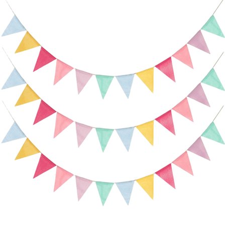 36 Stykker Farget Pennant Banner Bunting Trekant Regnbue Garland Flagg for Fest Henging Klasserom Dekorasjon