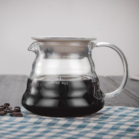 Håndbrygget kaffekanne Glass kaffekanne 360ML